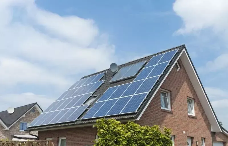 Solar panel installation on tile roof